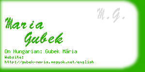 maria gubek business card