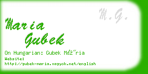 maria gubek business card